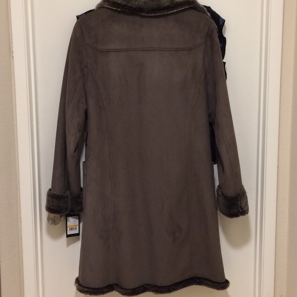 $$Drop! NWT!! Gallery Suede/Faux Fur Coat - Picture 4 of 8